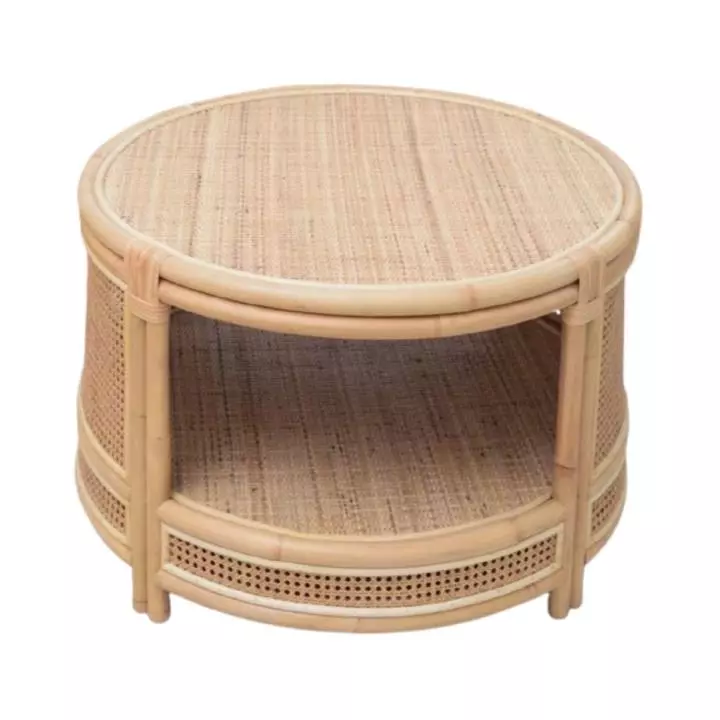 Saffron Rattan Round Table