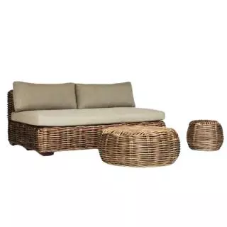 3-Piece Rattan Sofa Set
