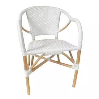 White Wash Rattan Chair